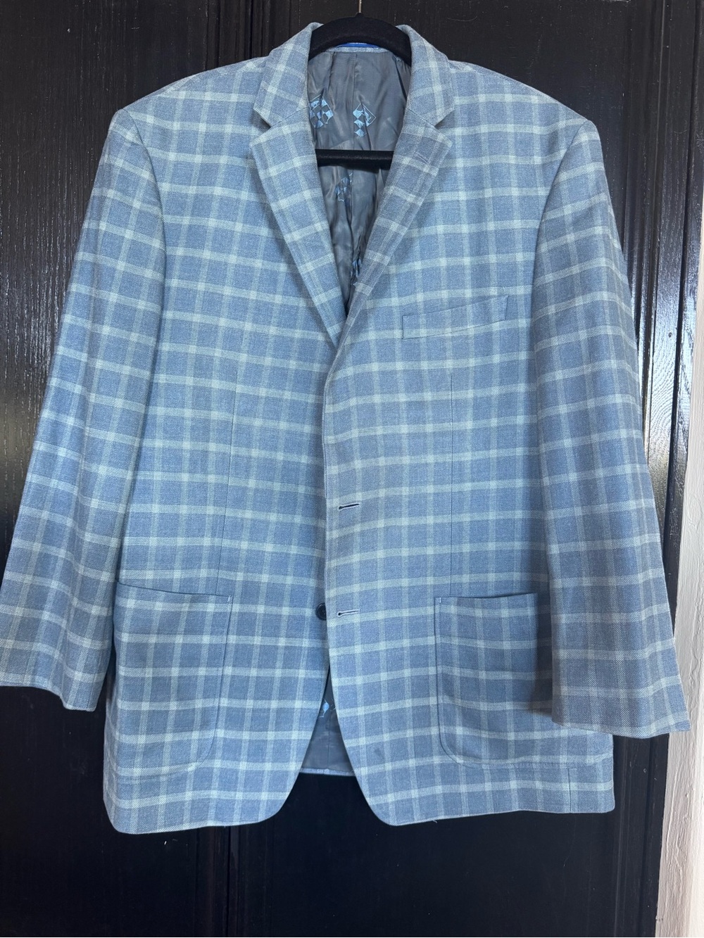 Vince Camuto Light Blue Plaid Sport Coat